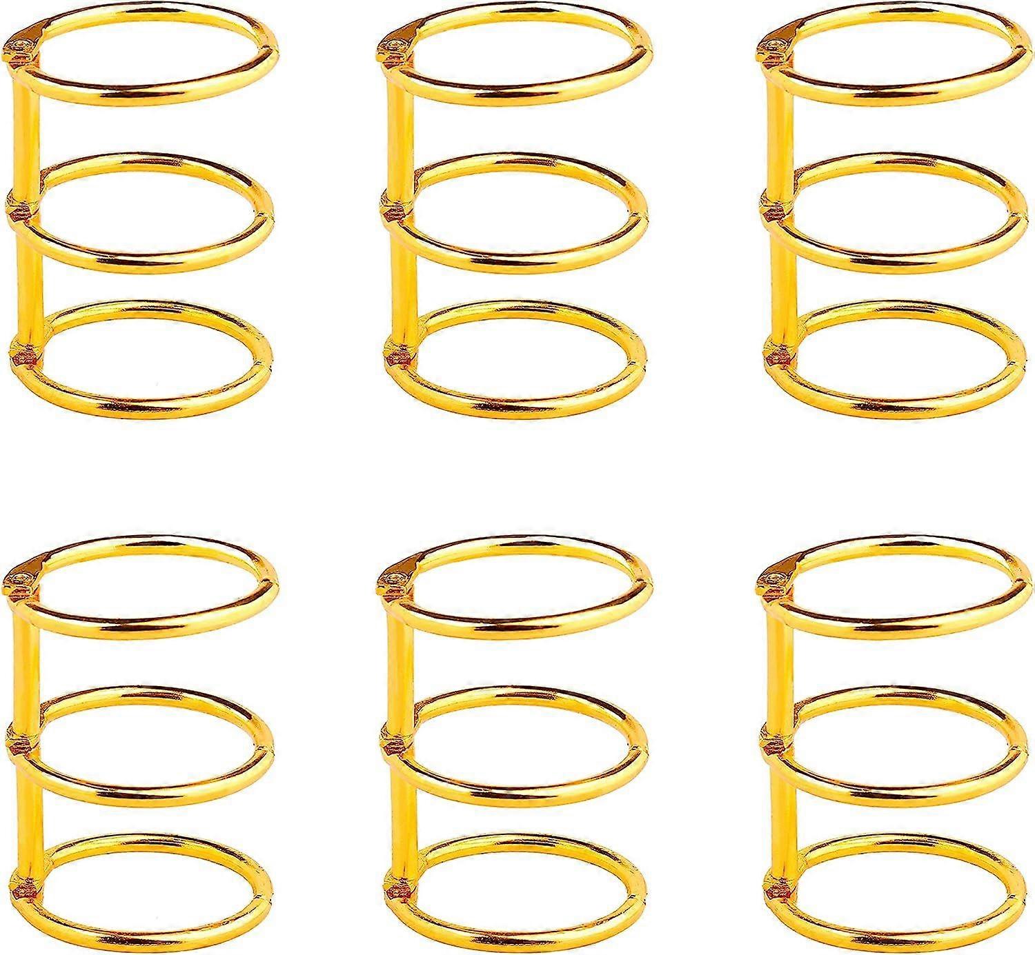 10 Pieces Gold Book Rings 3-Ring Rings Metal Sheet Binders 15mm Metal Ring Binder for Study Card Photo Album Scrapbook Sheets