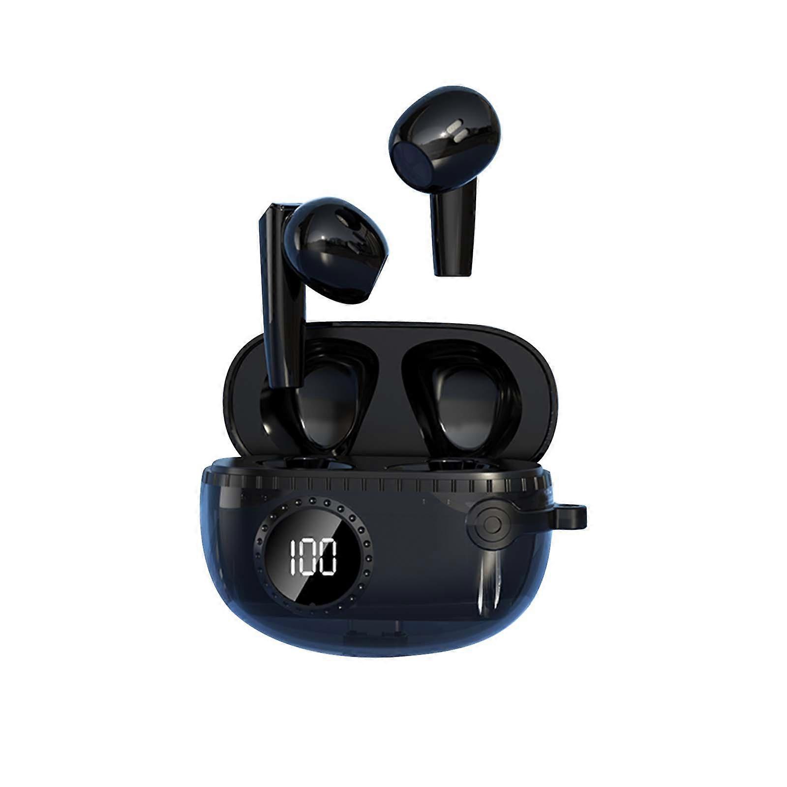 M25 Bluetooth Headset, Binaural Digital Display With Transparent Charging Compartment, Noise Reduction Wireless Headset