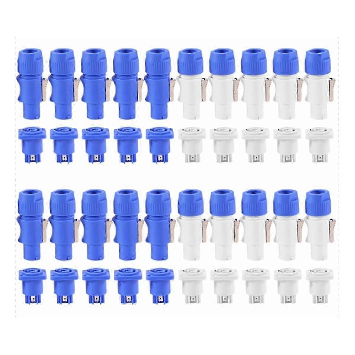 20Set PowerCON Type A NAC3FCA+NAC3MPA1 Chassis Plug Panel Adapter