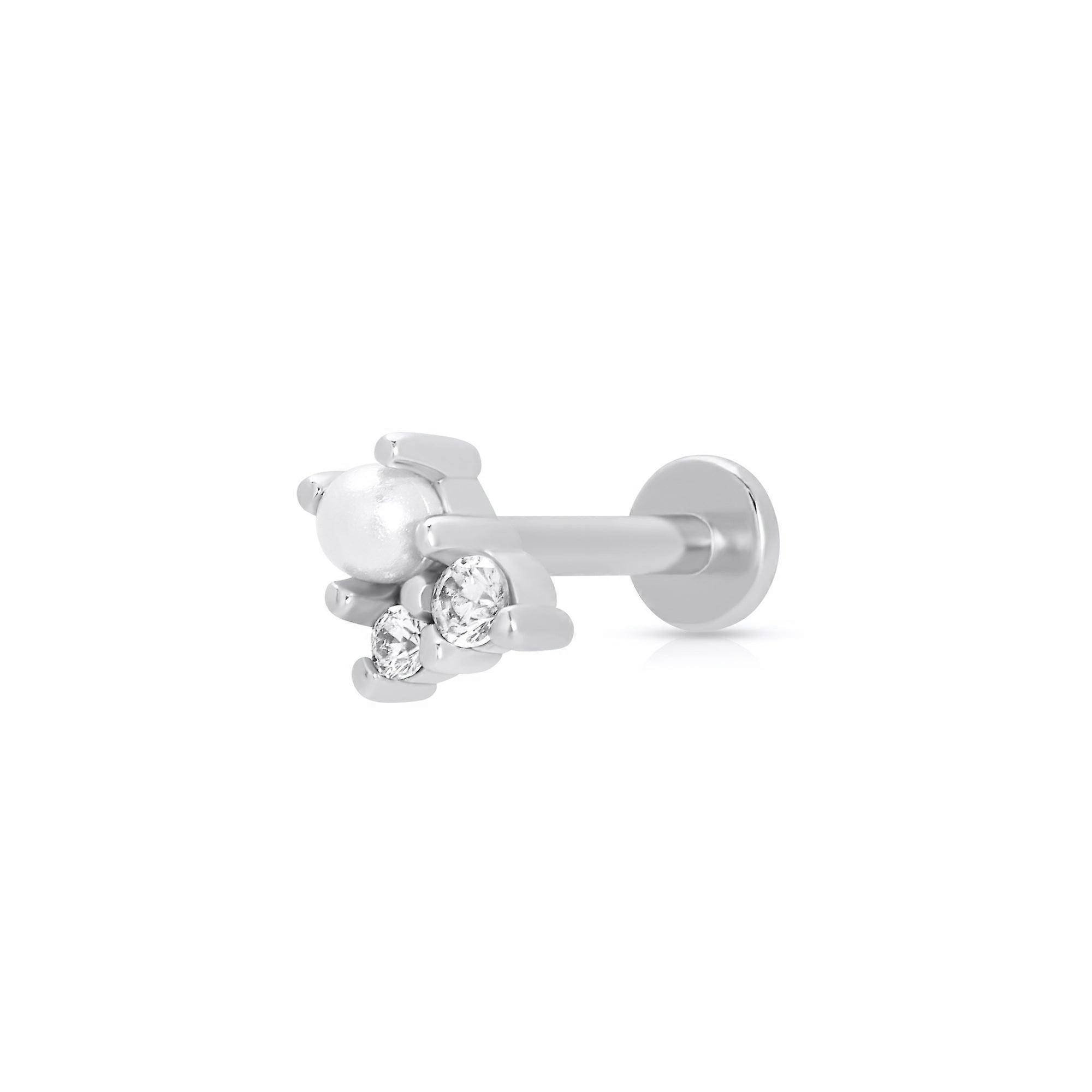 Hannah Martin Pearl & Sparkle Single Flat Back Earring
