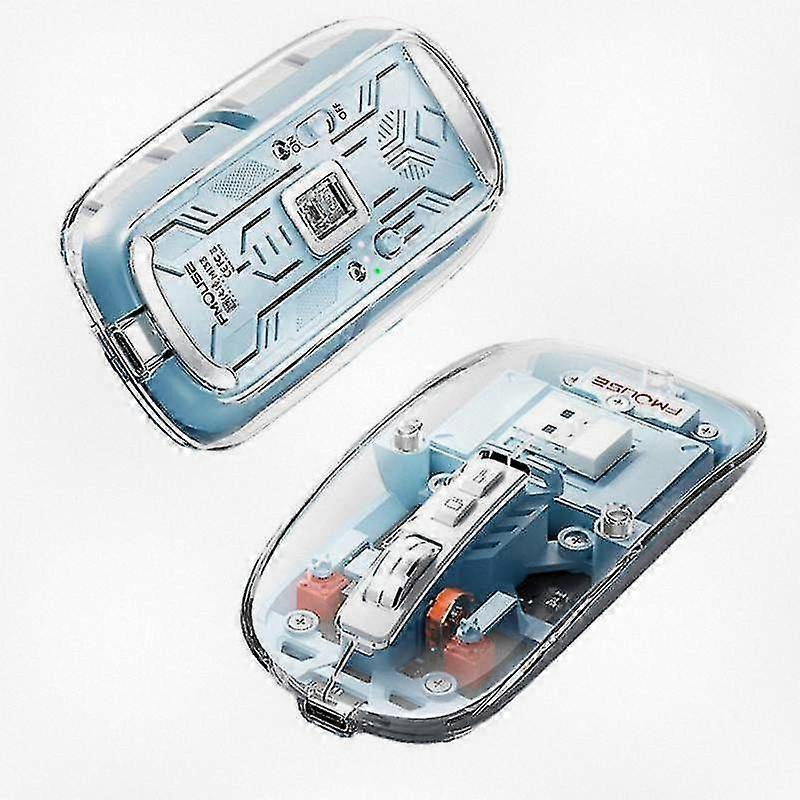 Ryra M133 Wireless Bluetooth Mouse with 3 Modes Transparent Design Rechargeable Silent for PC Laptop