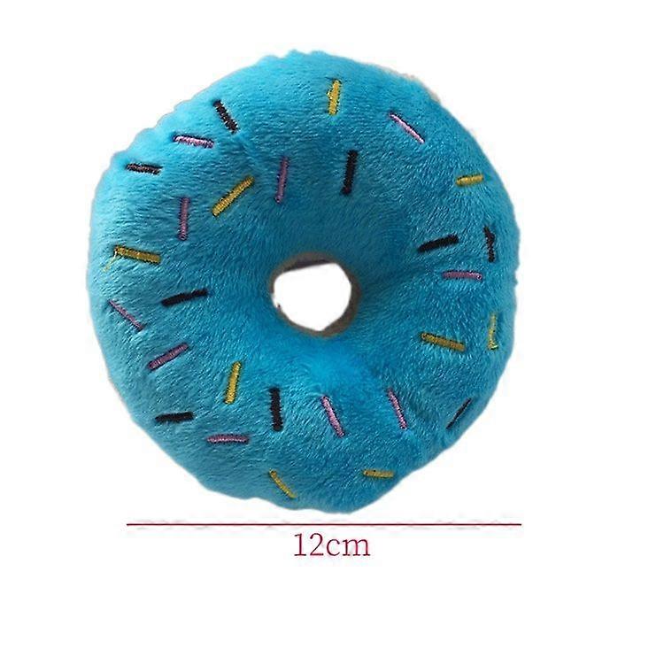 Squeaky Dog Toy Plush Donut Funny Puppy Chew Toys for Teething Pet Training and Entertaining Durable Interactive Dog Supplies