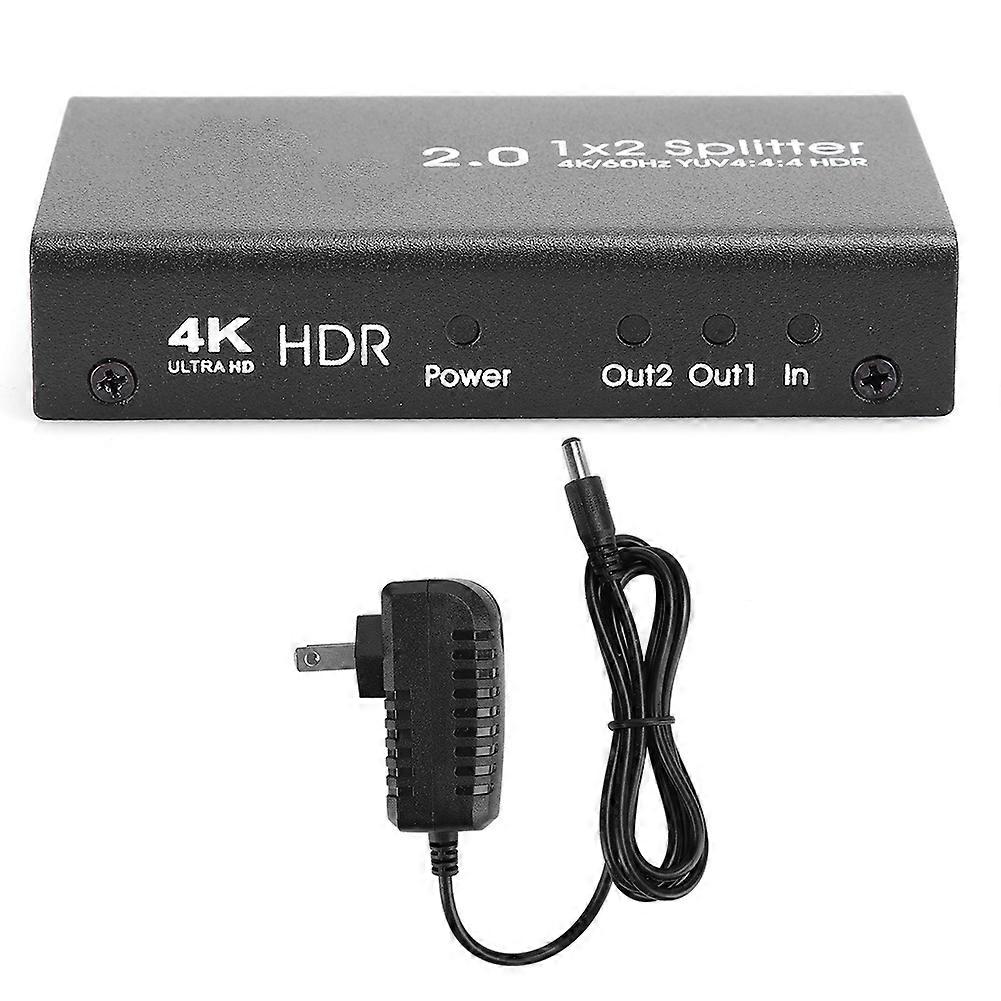 HDMI 2.0 1x2 Splitter 4K High Definition 1 in 2 out Video Distributor for Laptop DVd Set Top Box AC100V-240V
