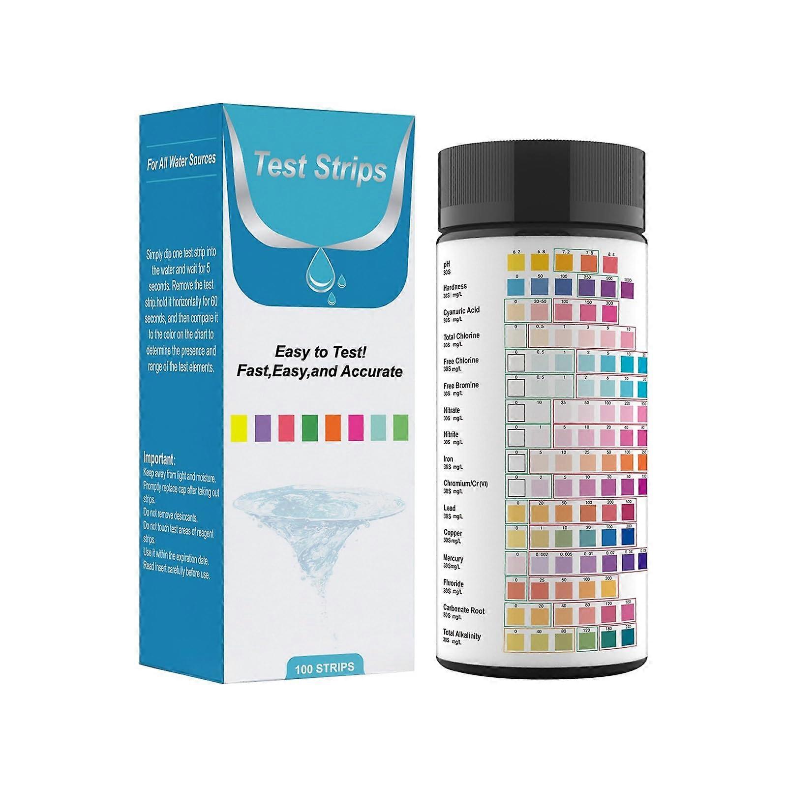 16 in 1 Water Testing Kits for Drinking Water, Water Test kit Swimming Pool 100 Strips