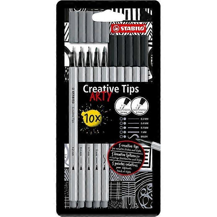 Marker drawing - STABILO - Creative Tips - 10 pens - 5 tips - Calligraphy and artistic drawing