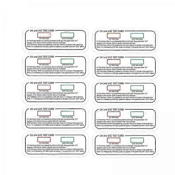 5-6pack 10 Pieces UVC Light Test Card PVC Easy to Use 3 in1 UV Dosage Indicator
