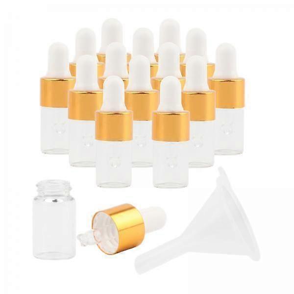 2x15 Pieces Glass Dropping Bottles Portable Refillable for Perfume Storage 2ml