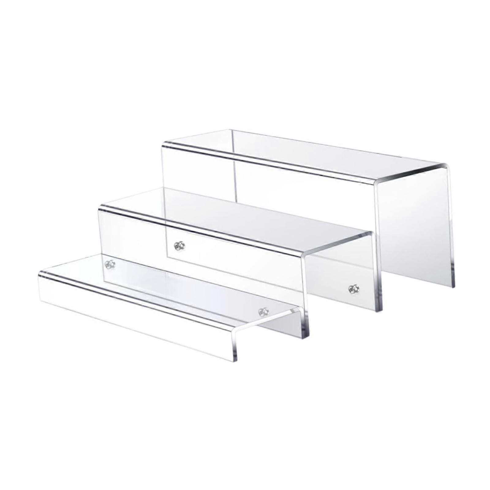 Display Rectangular Stands Tabletop Riser Dessert Table Desktop Organize Figures Large Acrylic Riser 3 Tier Acrylic Riser