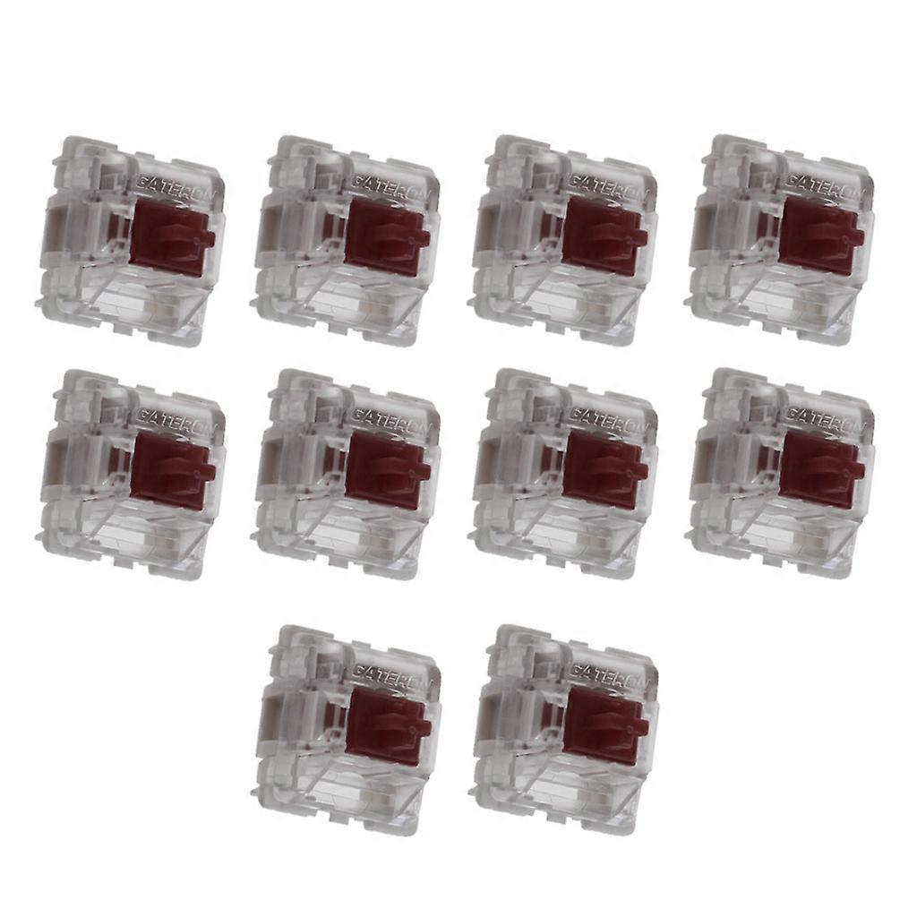 Mechanical Keyboard Cherry Clone Gateron Mx Switch Transparent Case Mx Fits Keyboard Cherry MX Switch Lighting Brown 10x