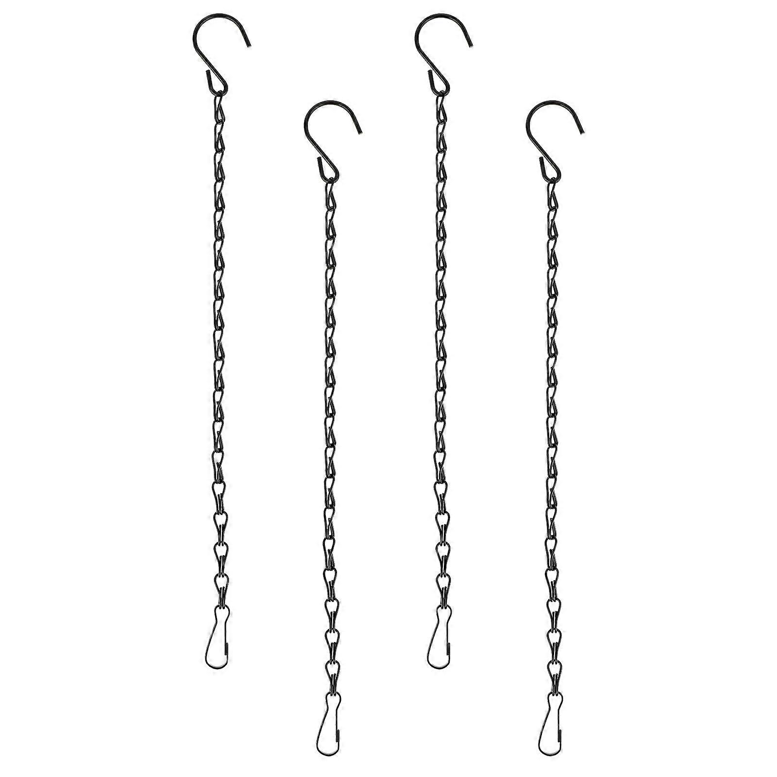 Set of 4 Metal Hanging Basket Chains 33 cm with Hooks for Planters, Bird Feeders, Lanterns, DIY Crafts