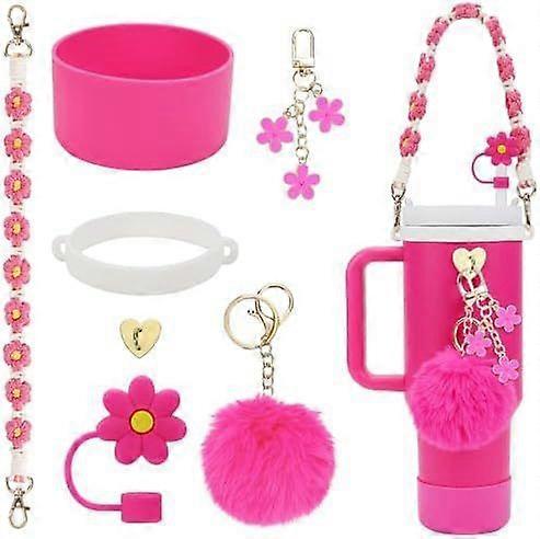 Set di accessori per la tazza Stanley, tra cui cinghia per maniglia della borraccia, sacca in silicone per la tazza Stanley, copertura in cannuccia in silicone, ciondoli Stanley per tazza Stanley da 40 once.