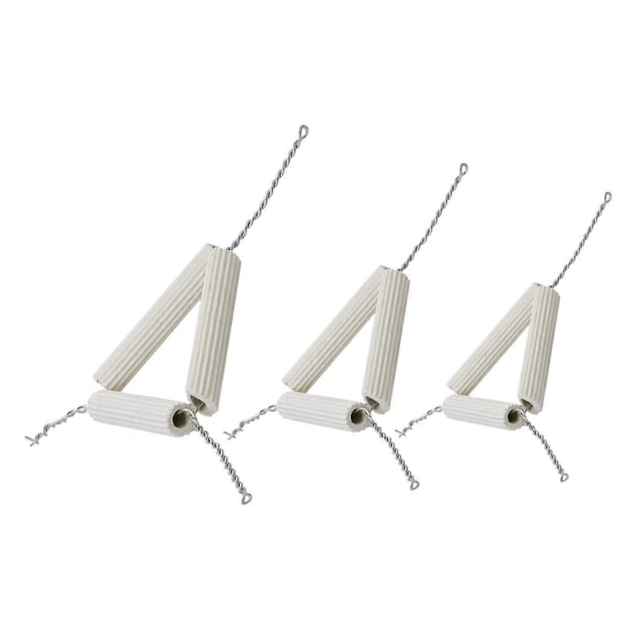 3 Piece Ceramic Triangle Crucible Stand Set, Chemistry Experiment Holder, White Lab Equipment for Science Experiments