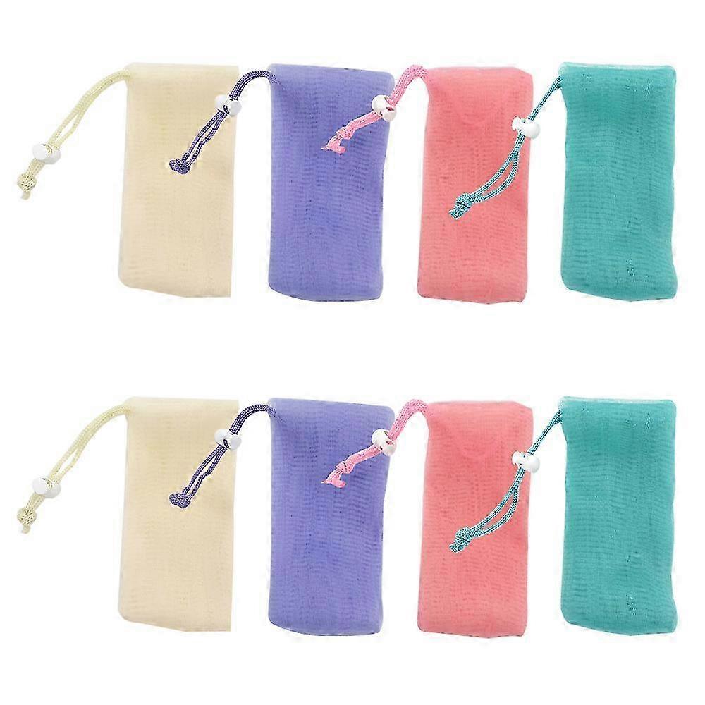 2025 8 Pack Mesh Soap Bag Mesh Foaming Net Soap Sack Bags Soap Saver Pouch Net Bags with Drawstring for Bath & Shower