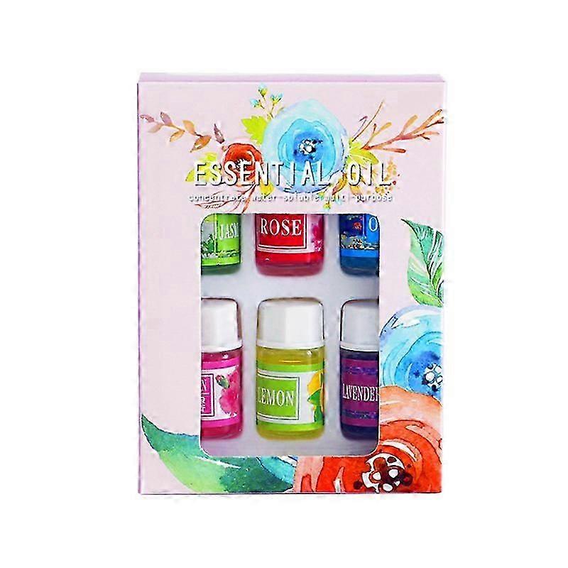 A set of 6 bottles of natural aromatic plant essential oils, various water-soluble aromatic essential oils, humidifier essential oils, rose room aroma
