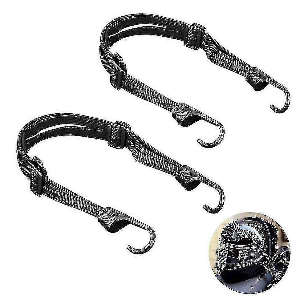 Set of 2 Adjustable Elastic Luggage Straps with Hooks for Bicycles, Suitable for Securing Motorcycle Helmets and Luggage Racks