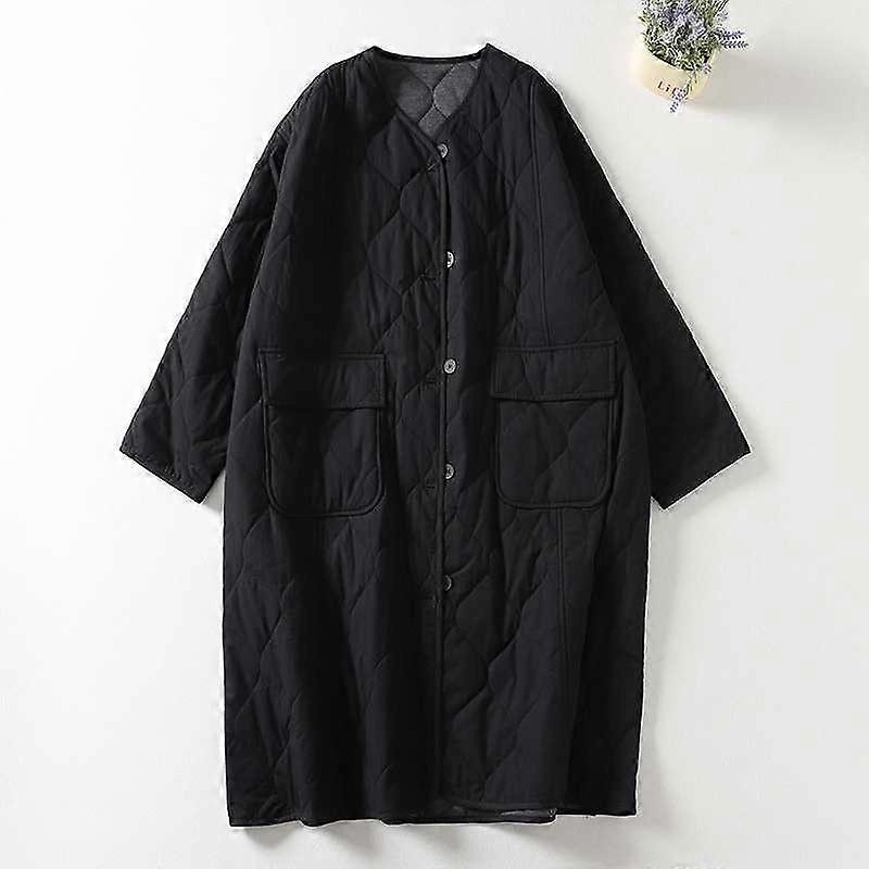 Dam Vinter Parka Temperament Mångsidigt Mode Dun Bomull Jacka Dam Kappa Mode Lös passform Varm Dam Jacka