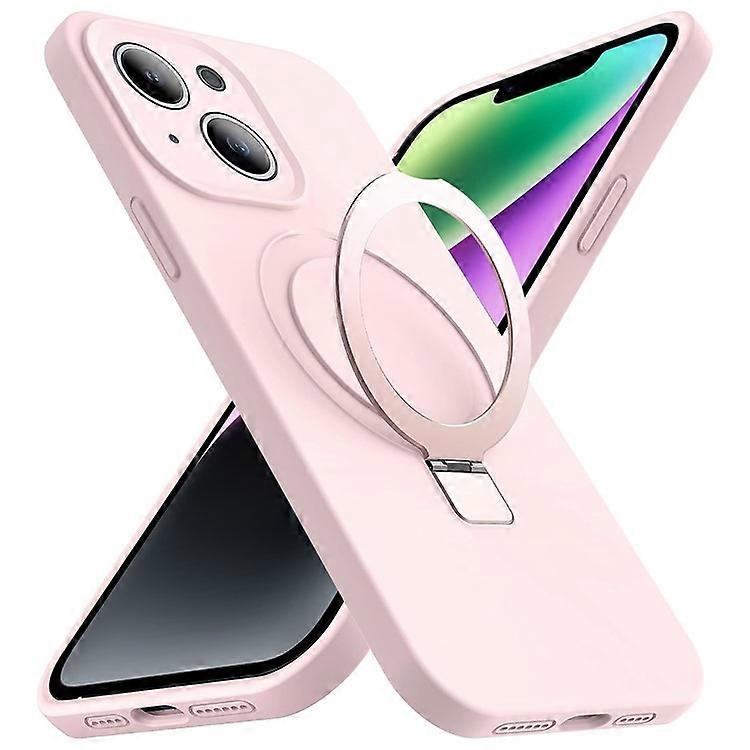 Compatible For iPhone 14 Magnetic Phone Case Hidden Kickstand Protective Cover Shockproof Liquid Silicone Shell