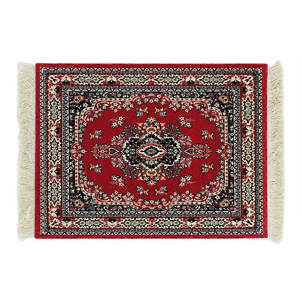2025 Oriental Rug Style Mouse Pad, Velvet-style Microfiber Computer Mousepad, Non-Slip Rubber Base, Washable Surface, Decorative Fringed Edges,