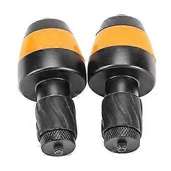 2Pcs Fahrrad Handgriff Endstecker Blinker Licht Wasserdichte Lenkerlampe Fahrrad Lenker Lichter Reitzubehör - Orange Schwarz
