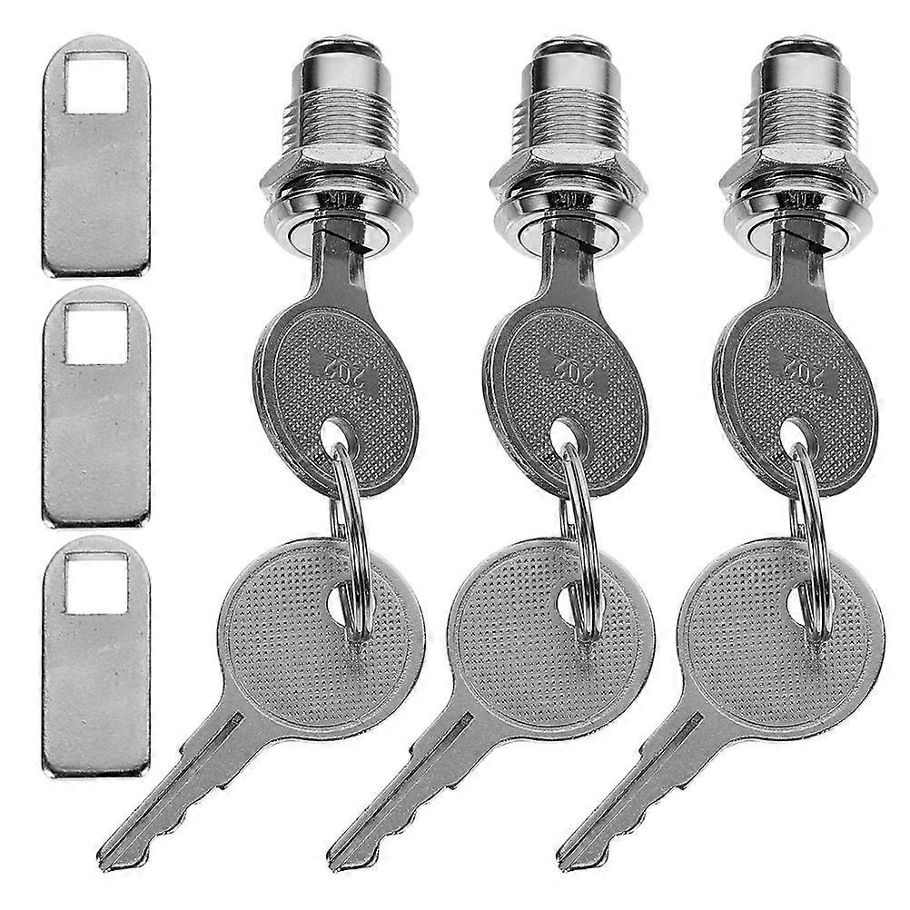 3 Sets Cabinet Locks with Keys for Mailbox, Storage Doors, and Industrial Control Cabinets – Easy Installation, Secure Replacement Locks