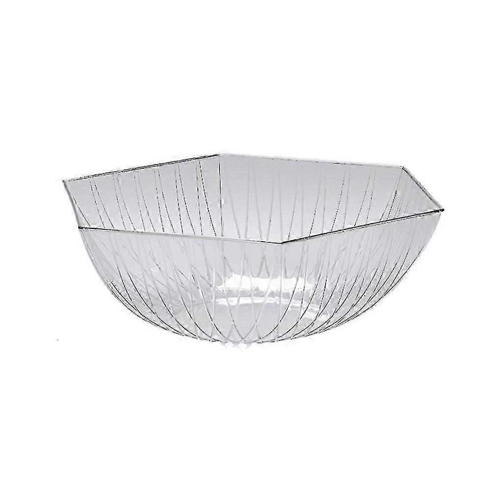 幾何学的な透明なフルーツボウル - 白いポリゴンスナックキャンディー収納プレート