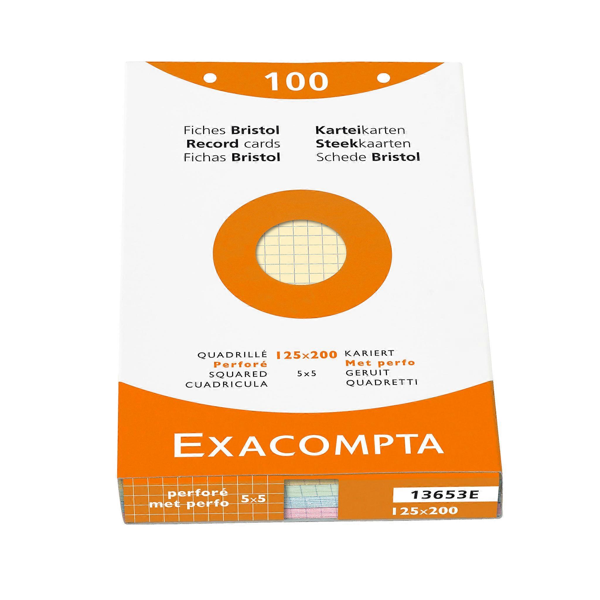 Exacompta 13653E 12x EST. 100 F.BRISTOL SURT 125/200 5X5 PERF