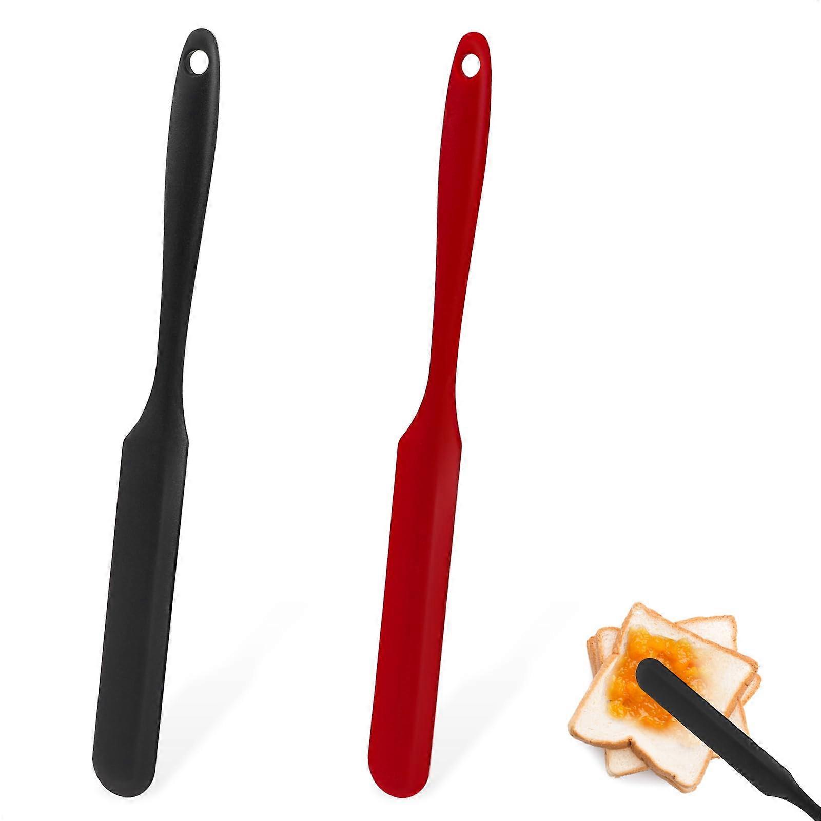 Pack of 2 Silicone Spatula Dough Scraper Heat Resistant Long Handle Baking