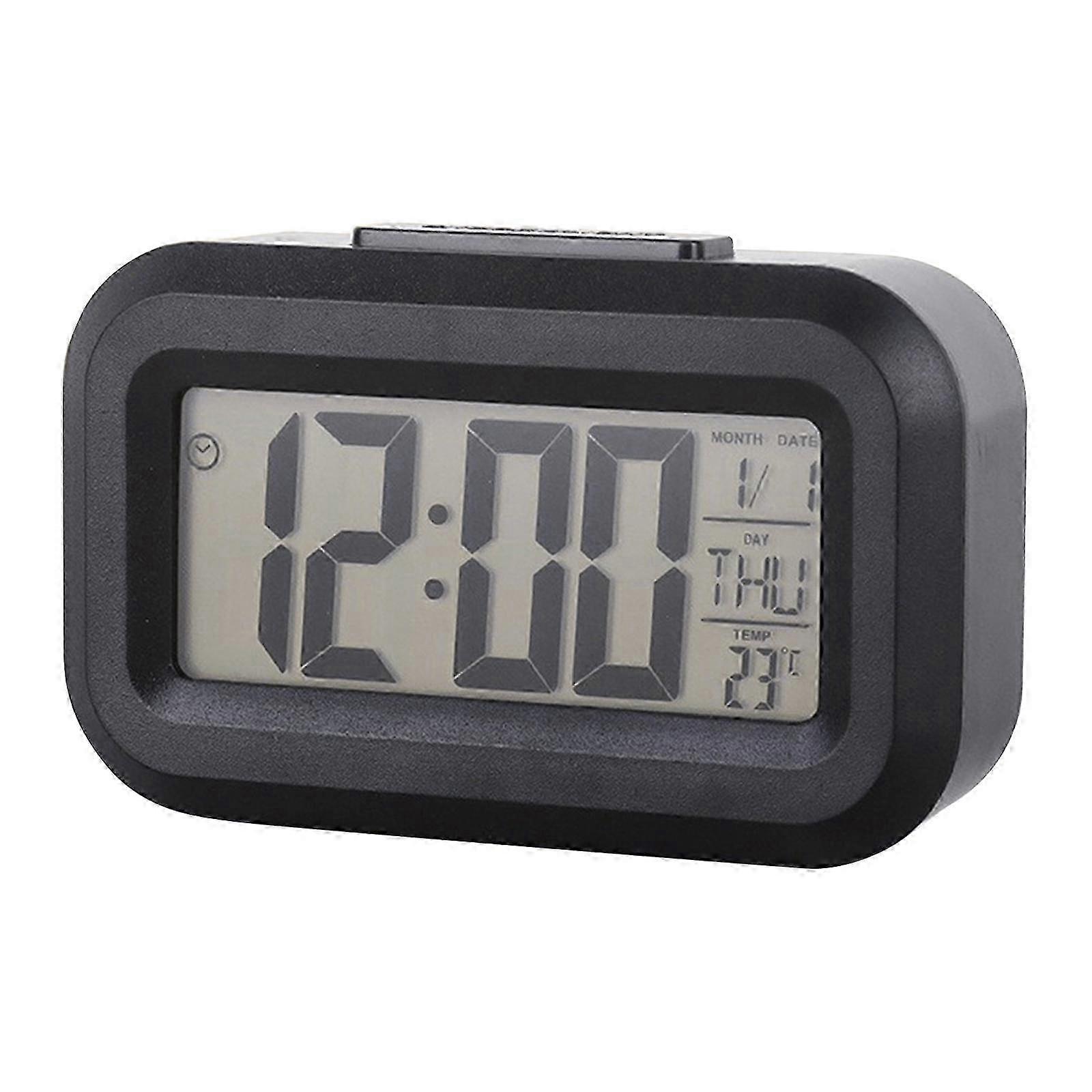 Table Clocks with Temperature Calendar Week Display Electronic LED Backlit Snooze Clock Music Digital Alarm Clockblack SZRH