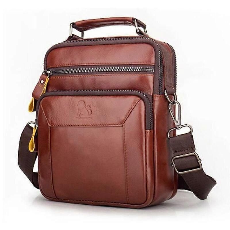 Genuine Leather Shoulder Bag For Men Brown