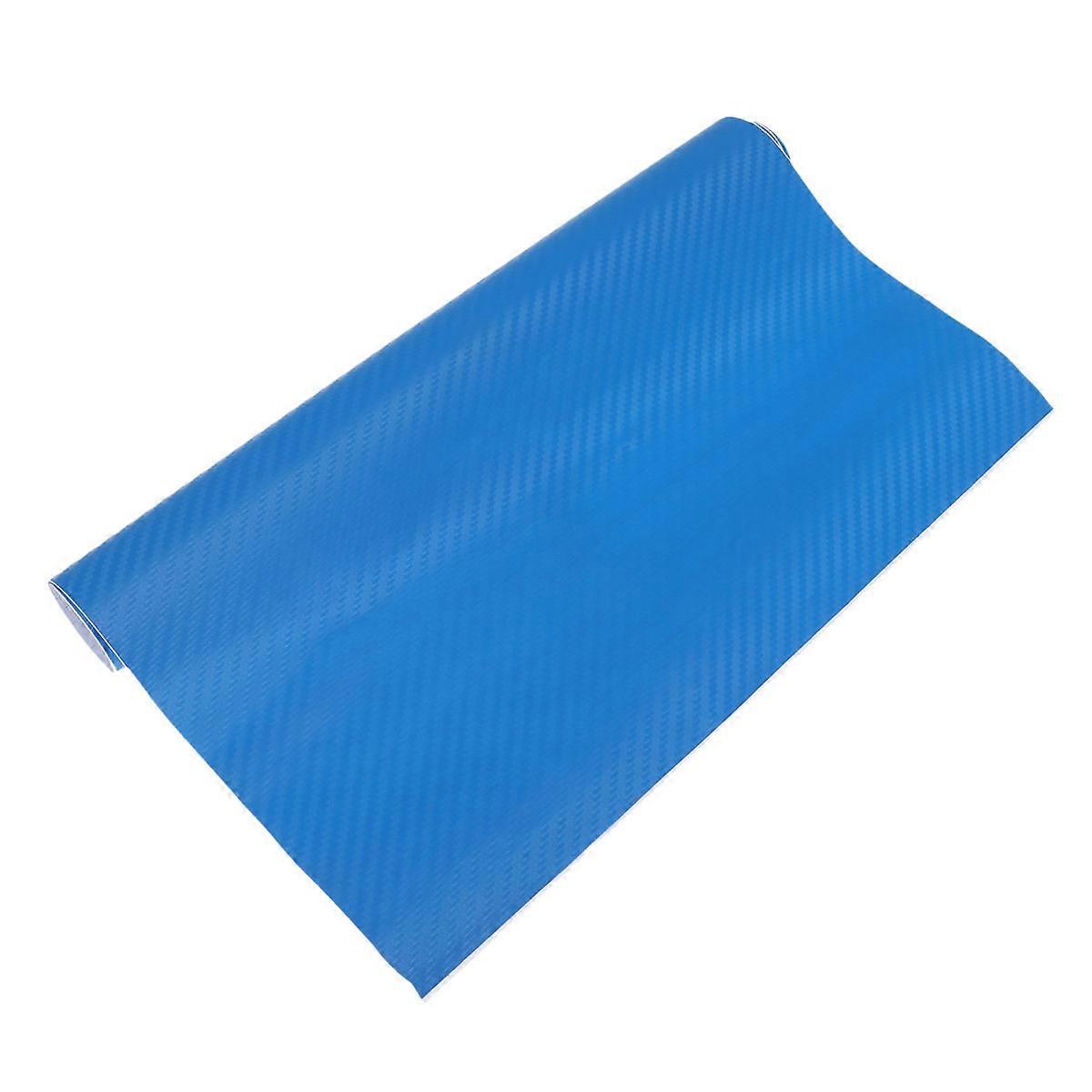 Vehicle Wrap Vinyl Carbon Fiber for Automotive Blue 127x30cm Non-Damaging Removal 1Set