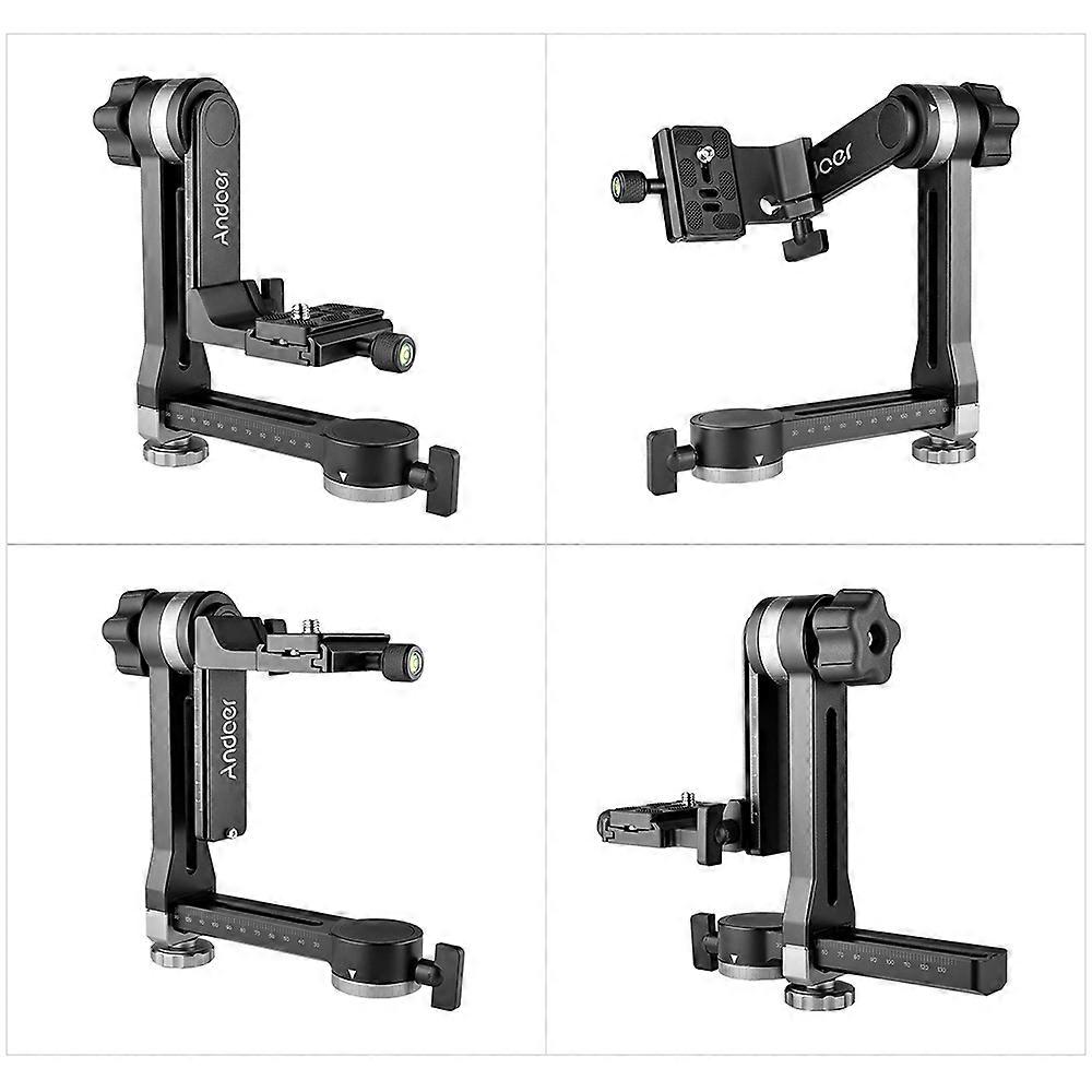 Professional Aluminum Alloy Gimbal Tripod Head with 360° Panoramic Scale for Cameras