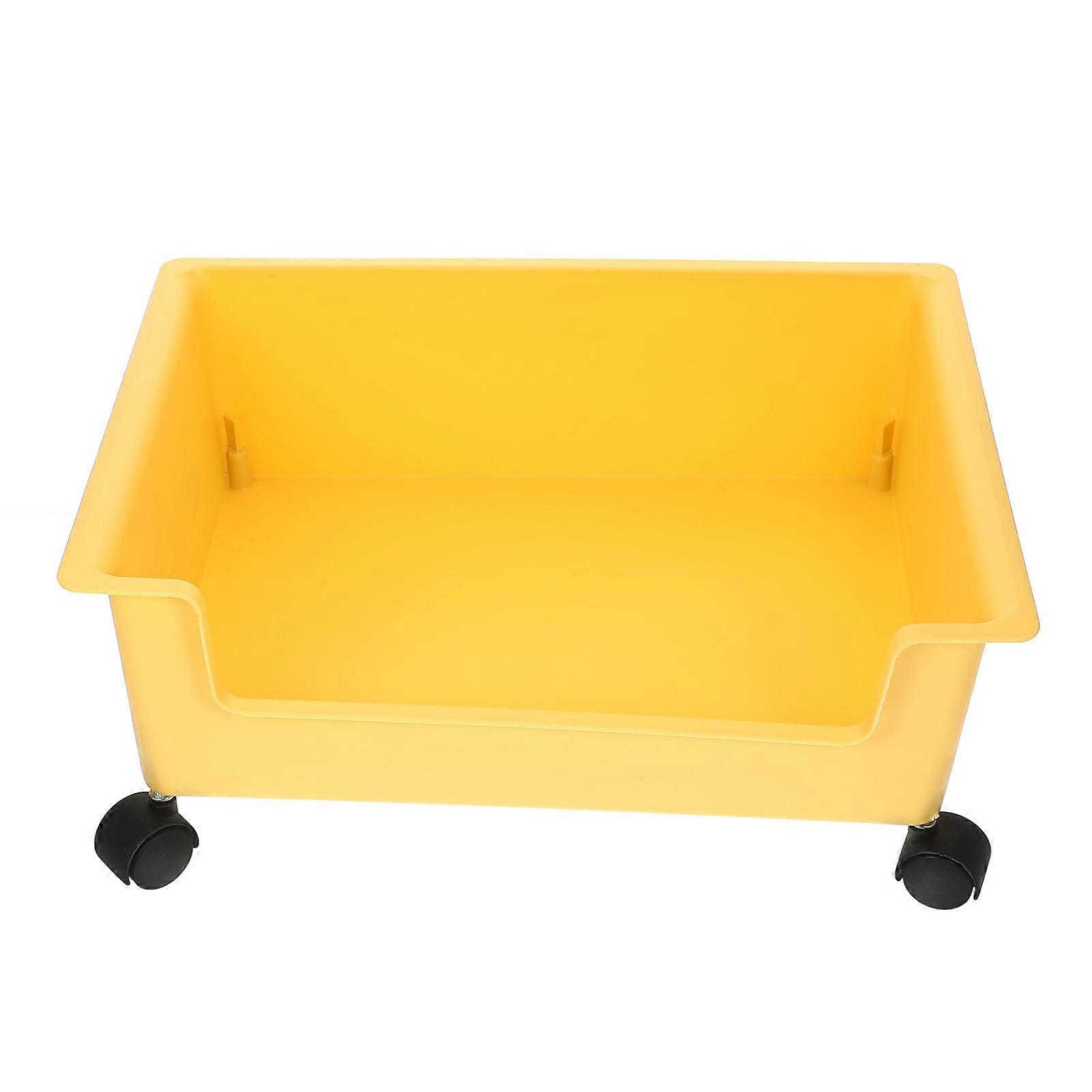 Wheeled Cart Organizer for Home Organization Practical Design Yellow 39.00X28.50X12.00CM Easy Movement 1Set