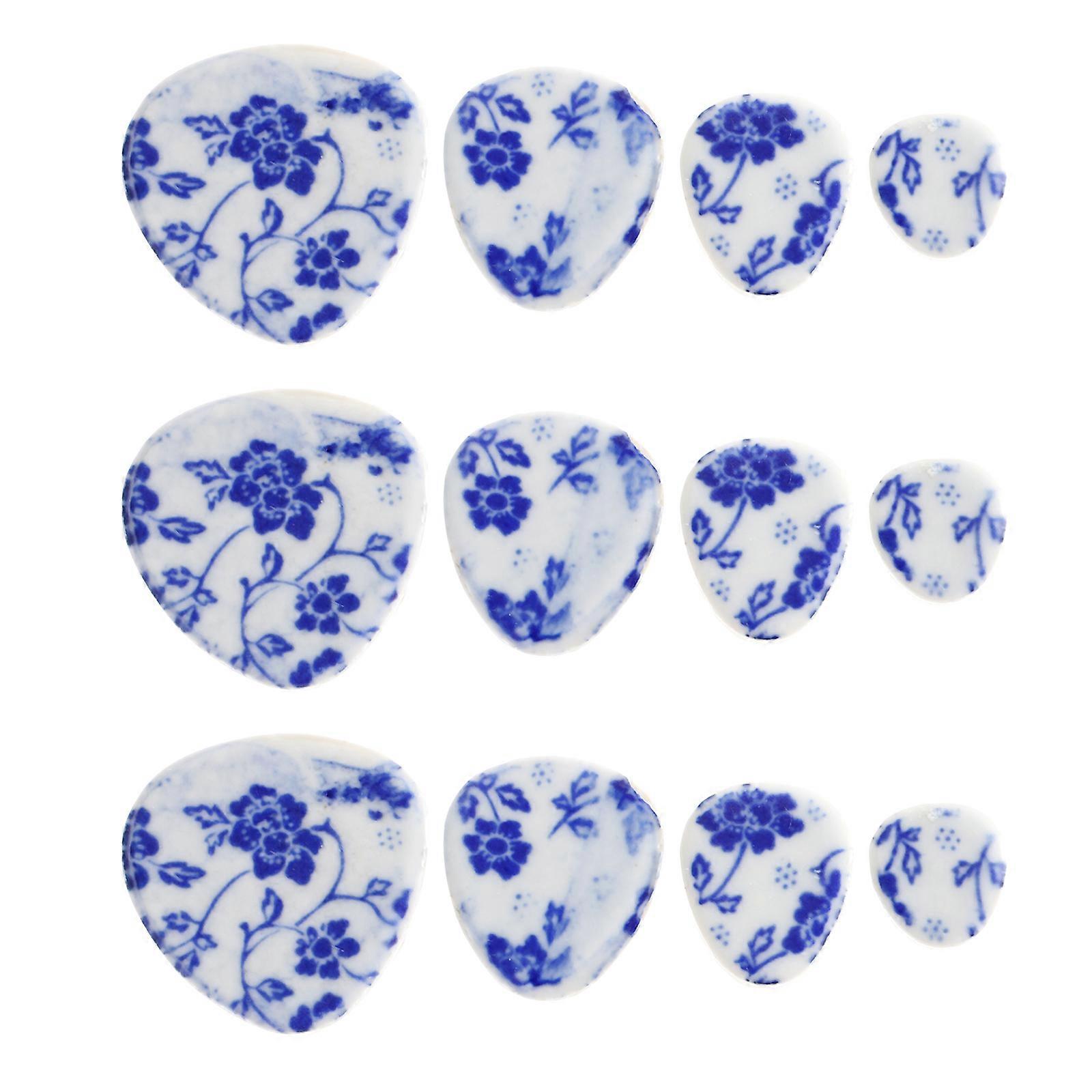 Blue and White Porcelain Tiles for DIY Crafts – Irregular Ceramic Pieces for Home Decor, Photo Frames, Flowerpots, and Table Lamps