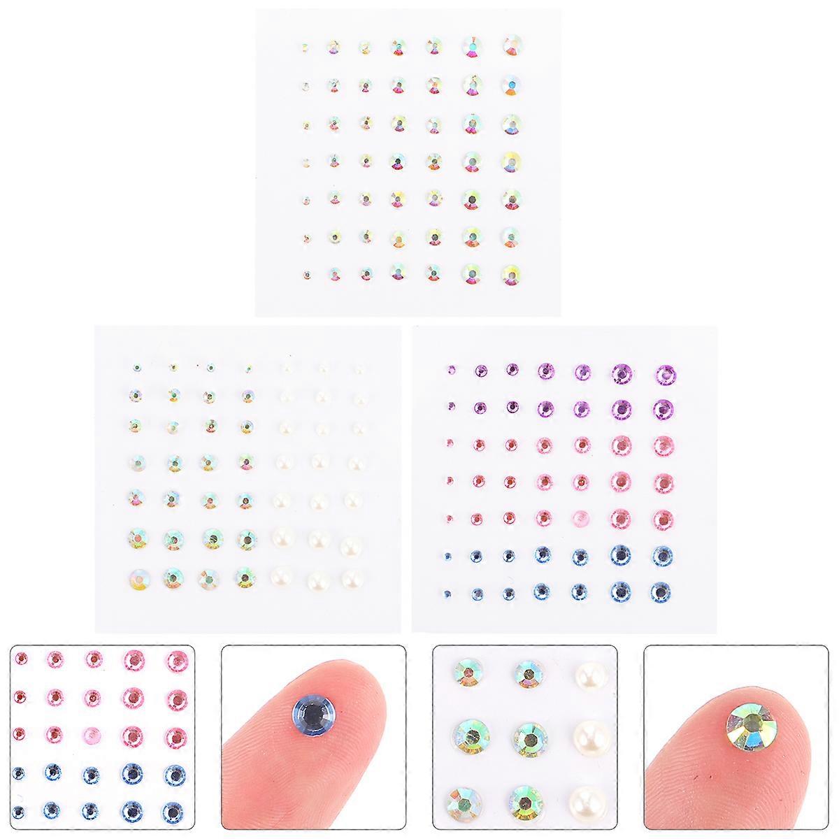 Stickers Craft Clear Rhinestone Stickers Assorted Color For Costume Party Decoration 8x8x0.2cm 6 Sheets