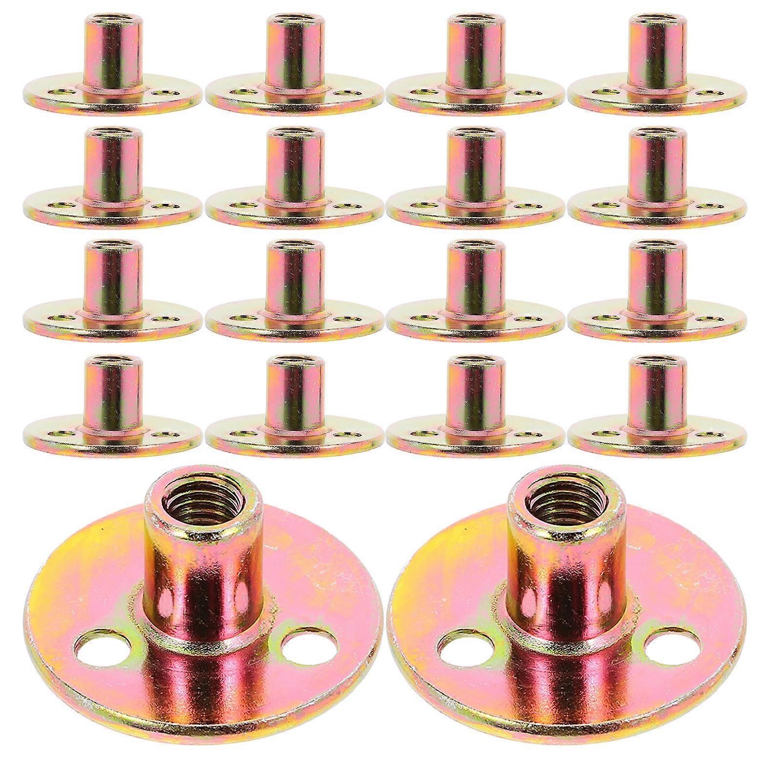 Tee Nuts for Wood Attachment Round Base Plate Nut Construction and Assembly M8 Metal Rivet Nuts 20Set