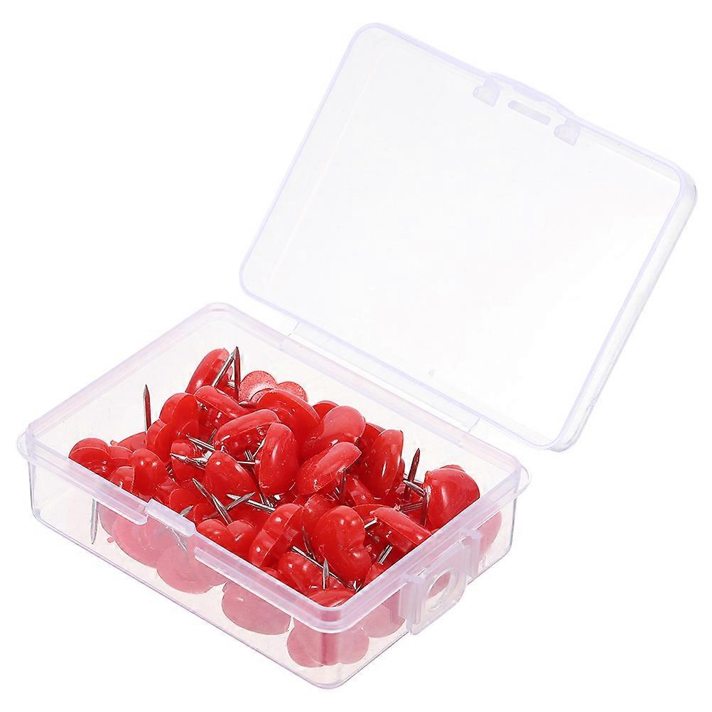 Cute Pushpins 100Pcs Red Plastic Pin Tacks with Romantic Heart Design for Holding Use