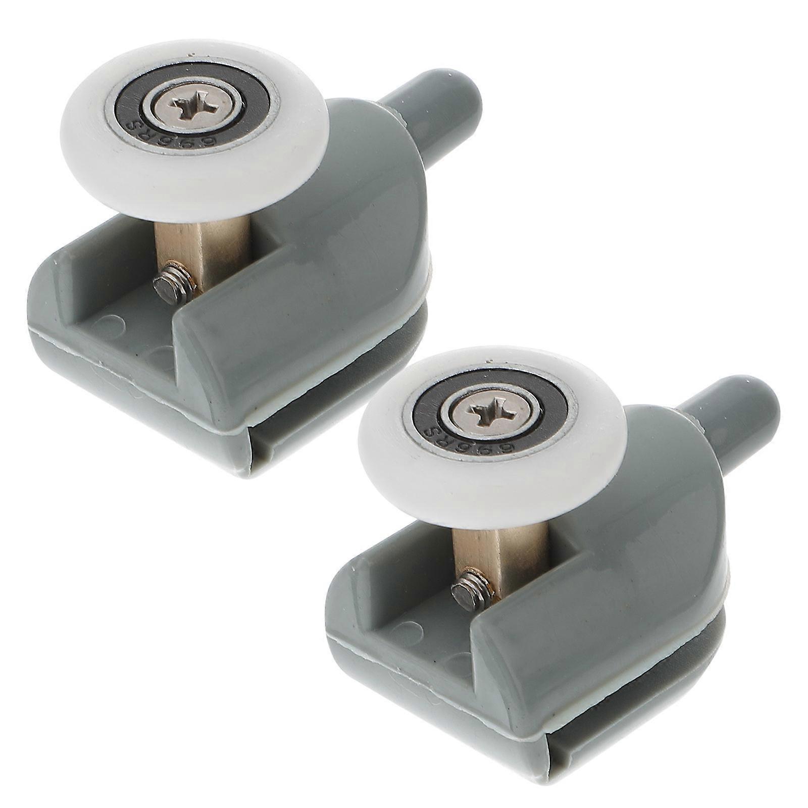 Shower Room Sliding Door Pulley Runners Wheels Bathroom Use 3.5X3.3X2.4CM Grey 10Pcs