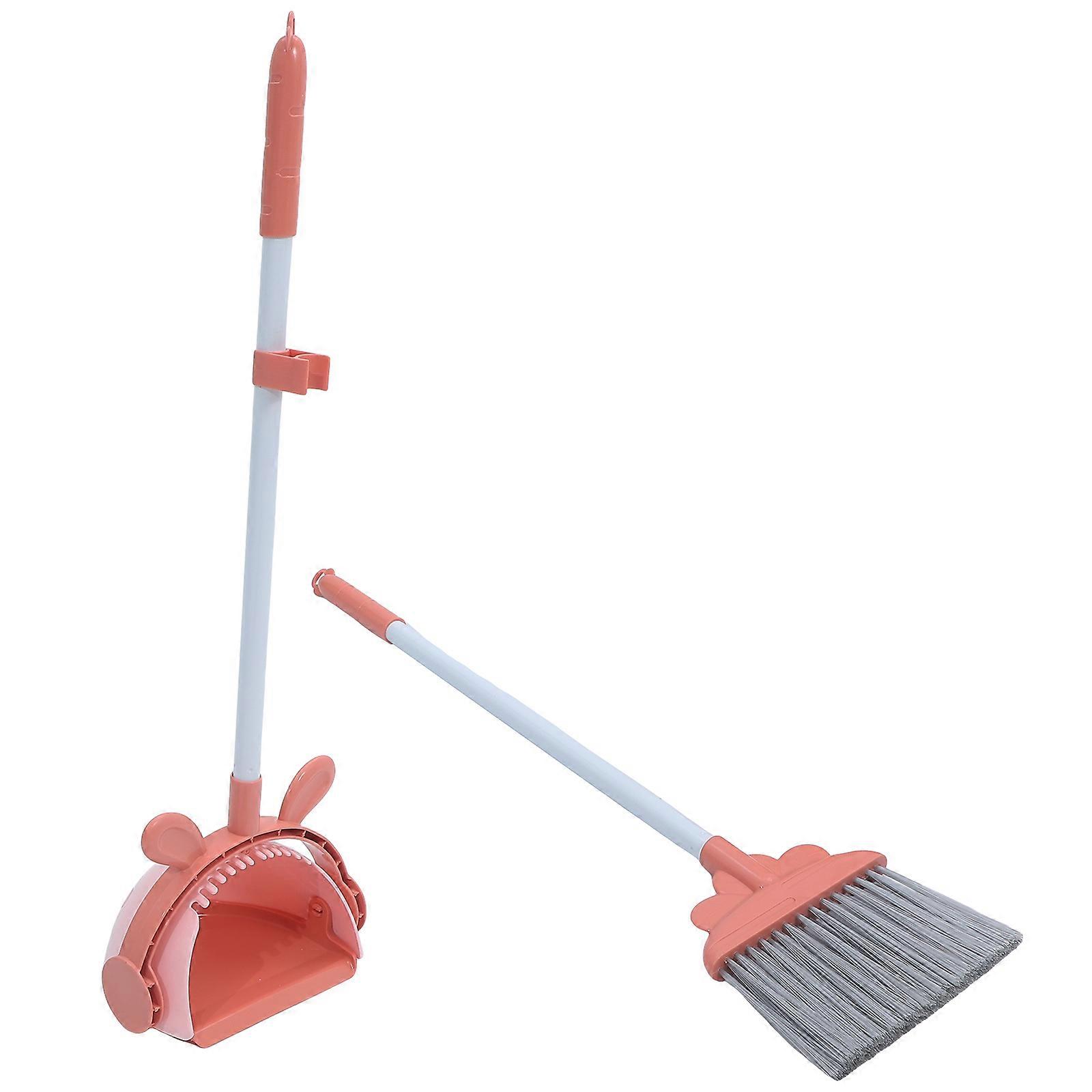 Dustpan And Broom Set Toddler Cleaning Tools For Parent-Child Activities Pink 1Set