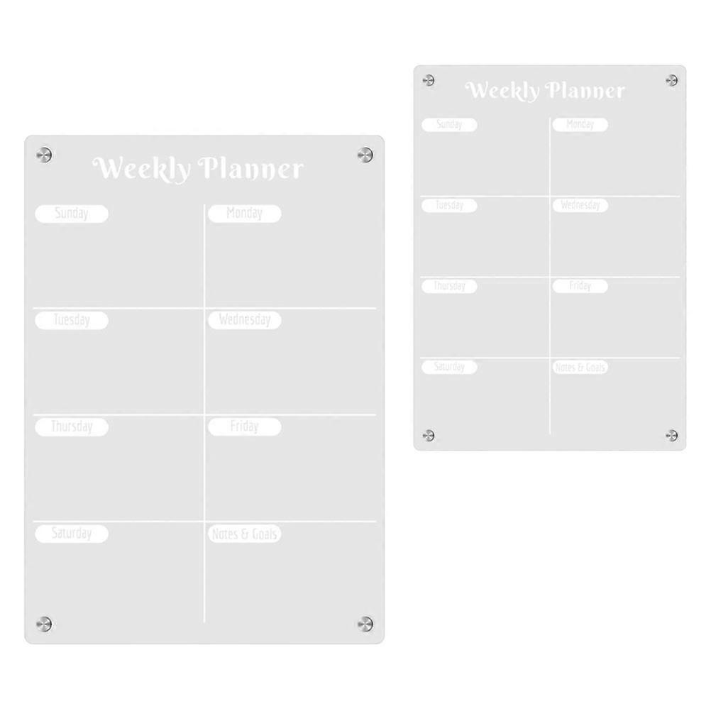 Planner for Refrigerator Dry Erase Board Home Use 11.7X8.3X0.4in Erasable 2Pcs