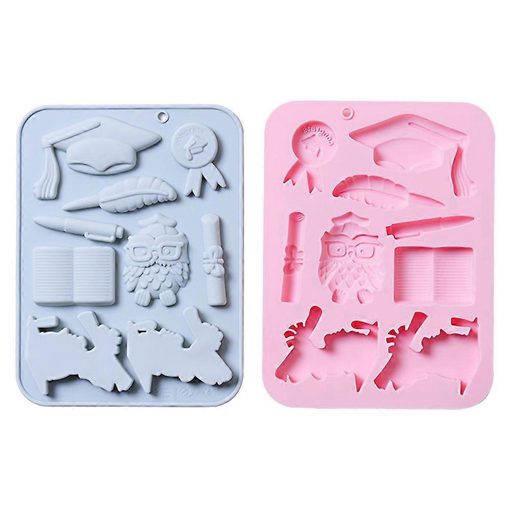2pcs Multi Function Silicone Molds, Non Stick Heat Resistant Jelly Molds for Baking, Reusable for Mousse Cakes Treats, Easy Handling Safe Edges