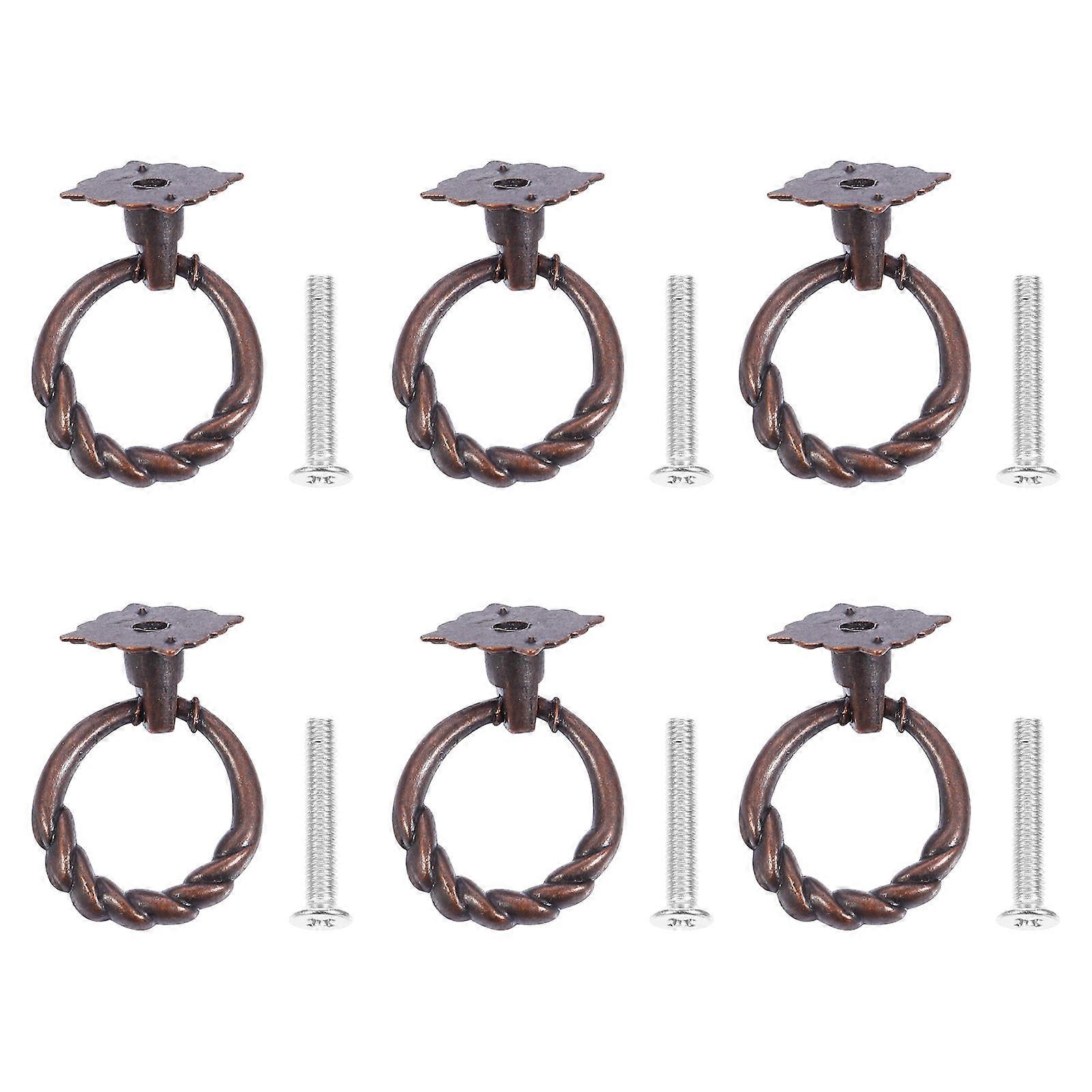 Knobs Solid Zinc Alloy Handles for Jewelry Box Cabinet Pulls 6 Pieces Assorted Color