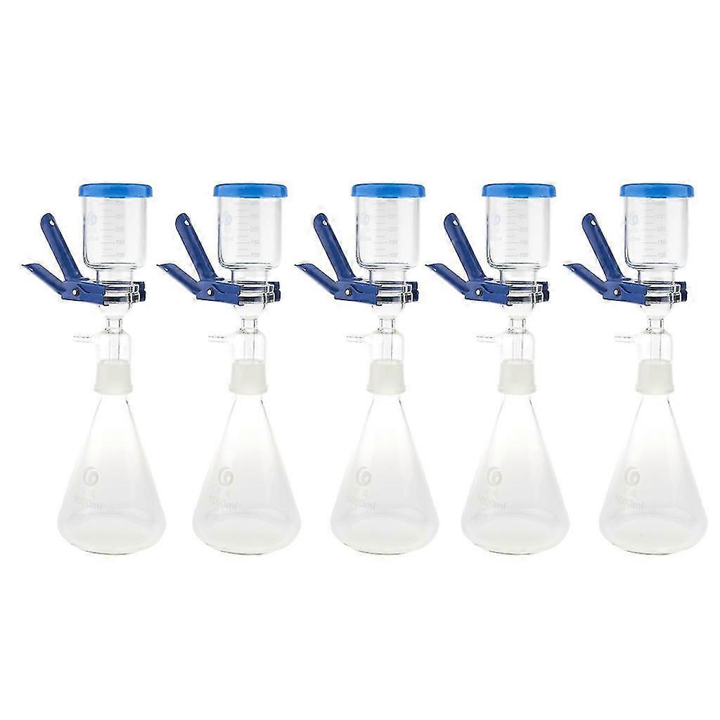 5x New 1000ml Filtration Apparatus Lab Filtering Unit with Funnel and Clamp