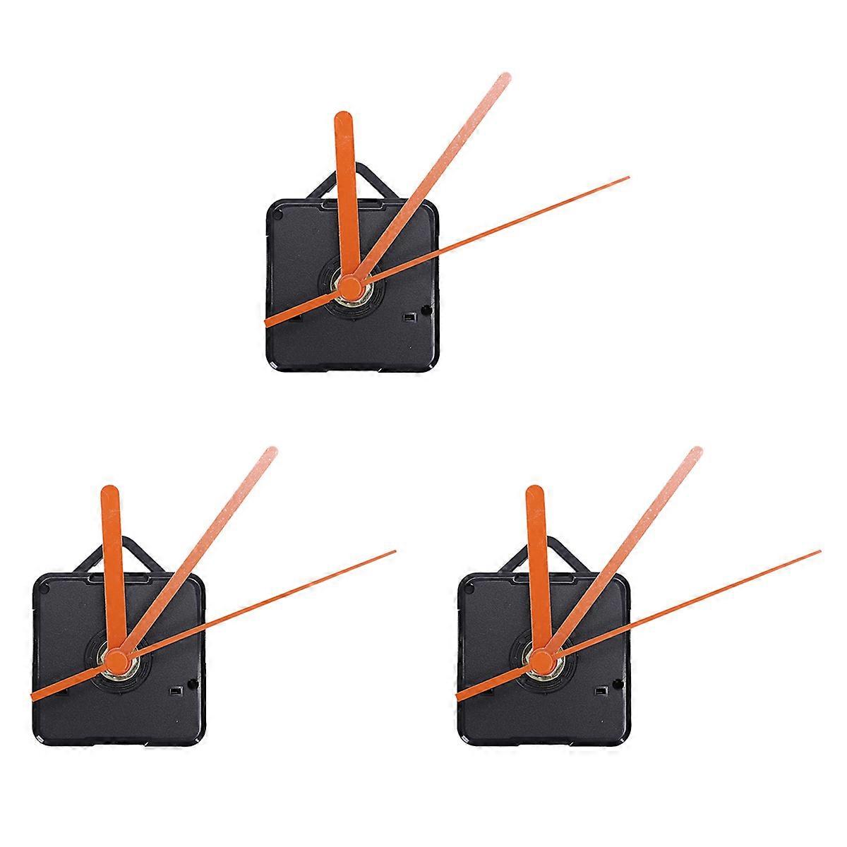 1 Pack Diy Clock Motor With Hands & Fittings Kit(Black+Orange)