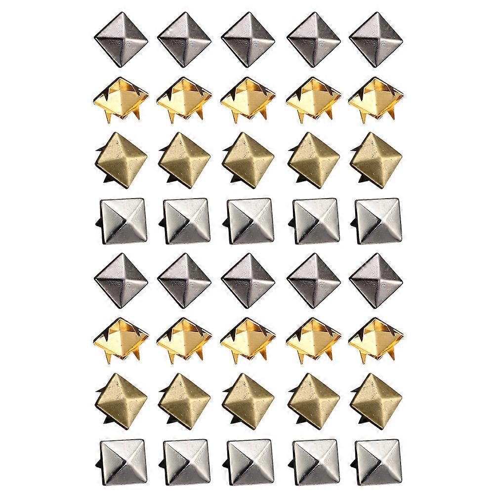 400pcs Four Jaw Square Rivets for DIY Clothing, Shoes & Bags – Gold & Silver Metal Decorative Accessories for Leathercraft