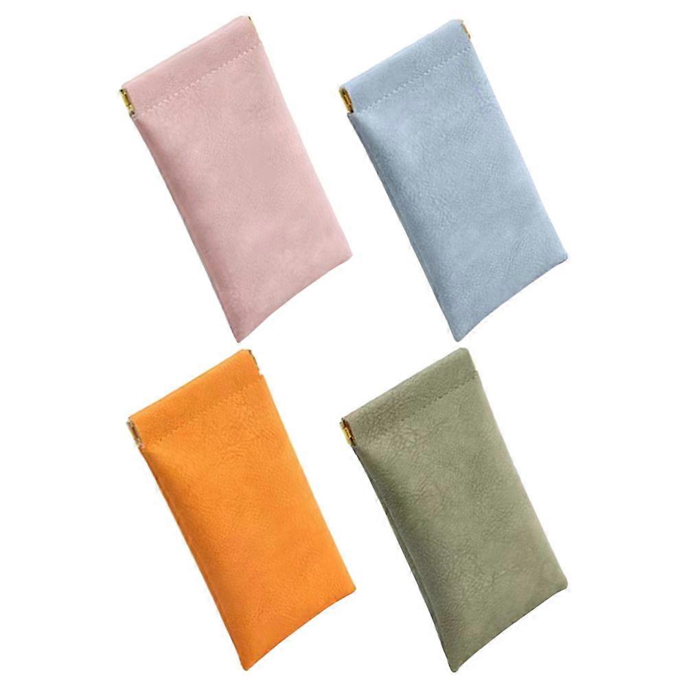 メガネポーチトラベルサングラスオーガナイザーブルー長方形開閉簡単4個