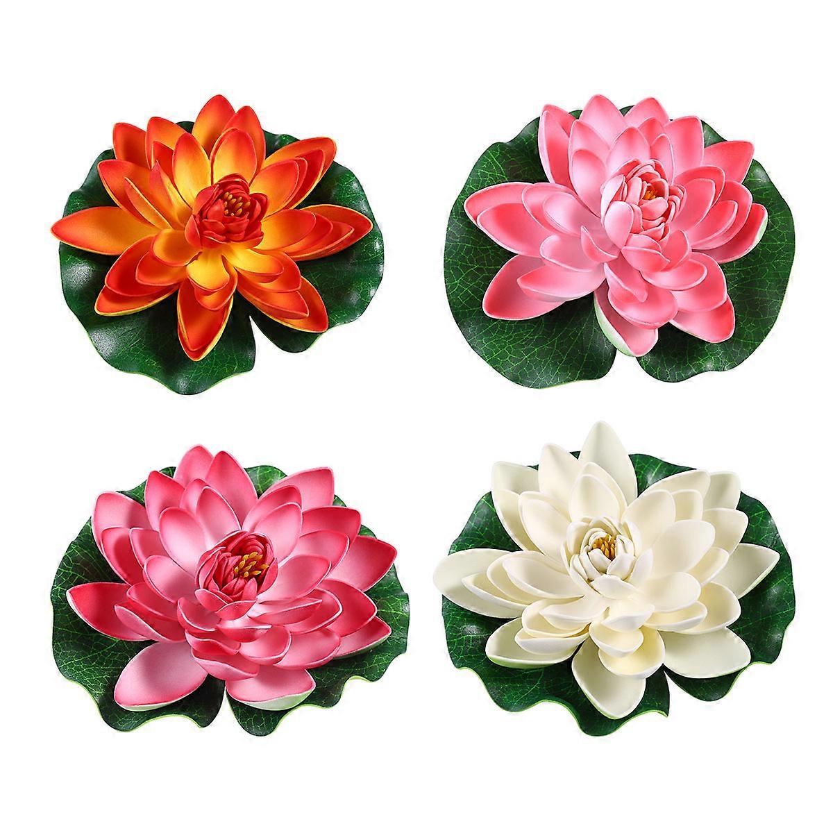 Pond Floating Decor Orange Plastic Lotus Shape For Wedding Venue