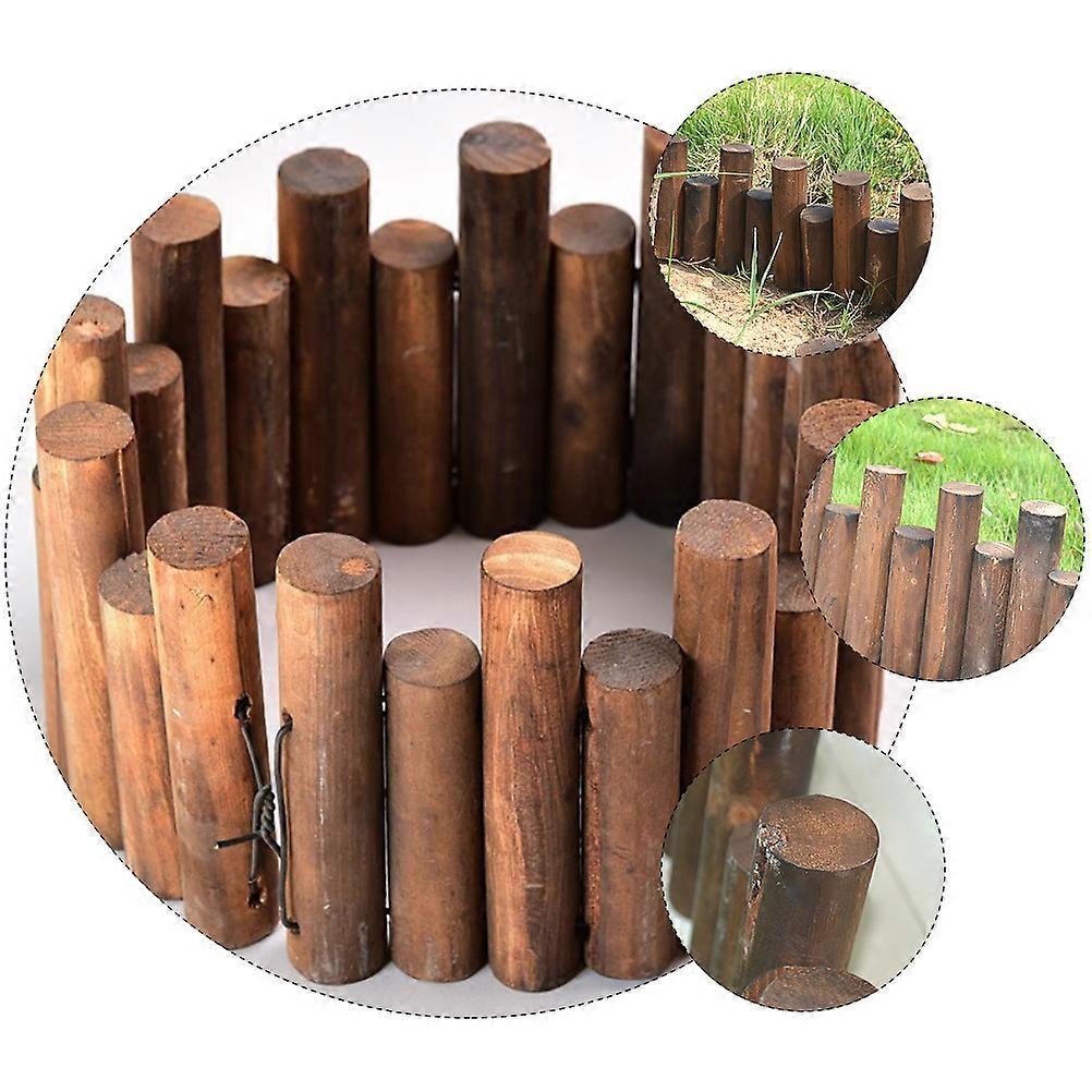 Wooden Fence Patio Style Garden Decorative Log Shape Carbonized Anticorrosive 1Pack