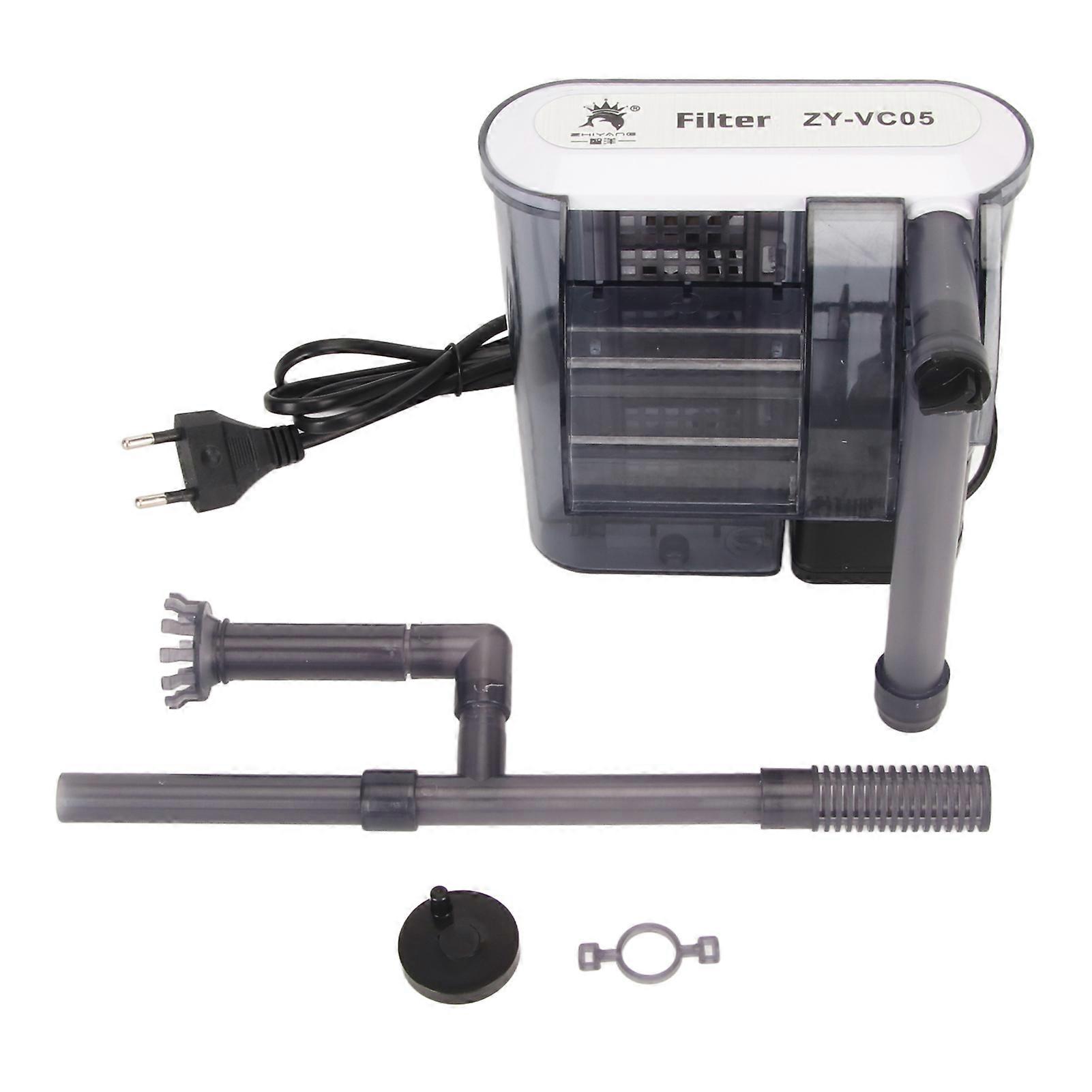 Aquarium Hang On Filter Waterfall Circulation Oxygenation Quiet Energy Saving Motor Oil Removal Film Fish Tank Filter EU Plug 220V