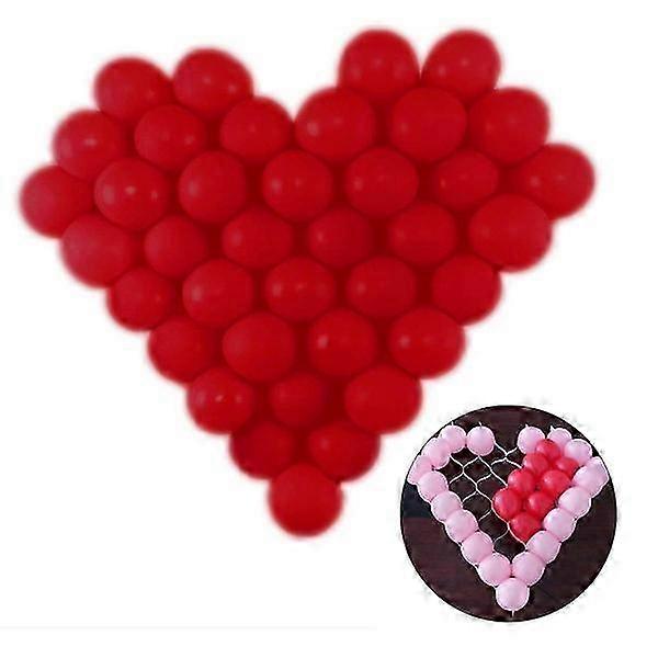 Heart-shaped Balloon Net with Red Balloons