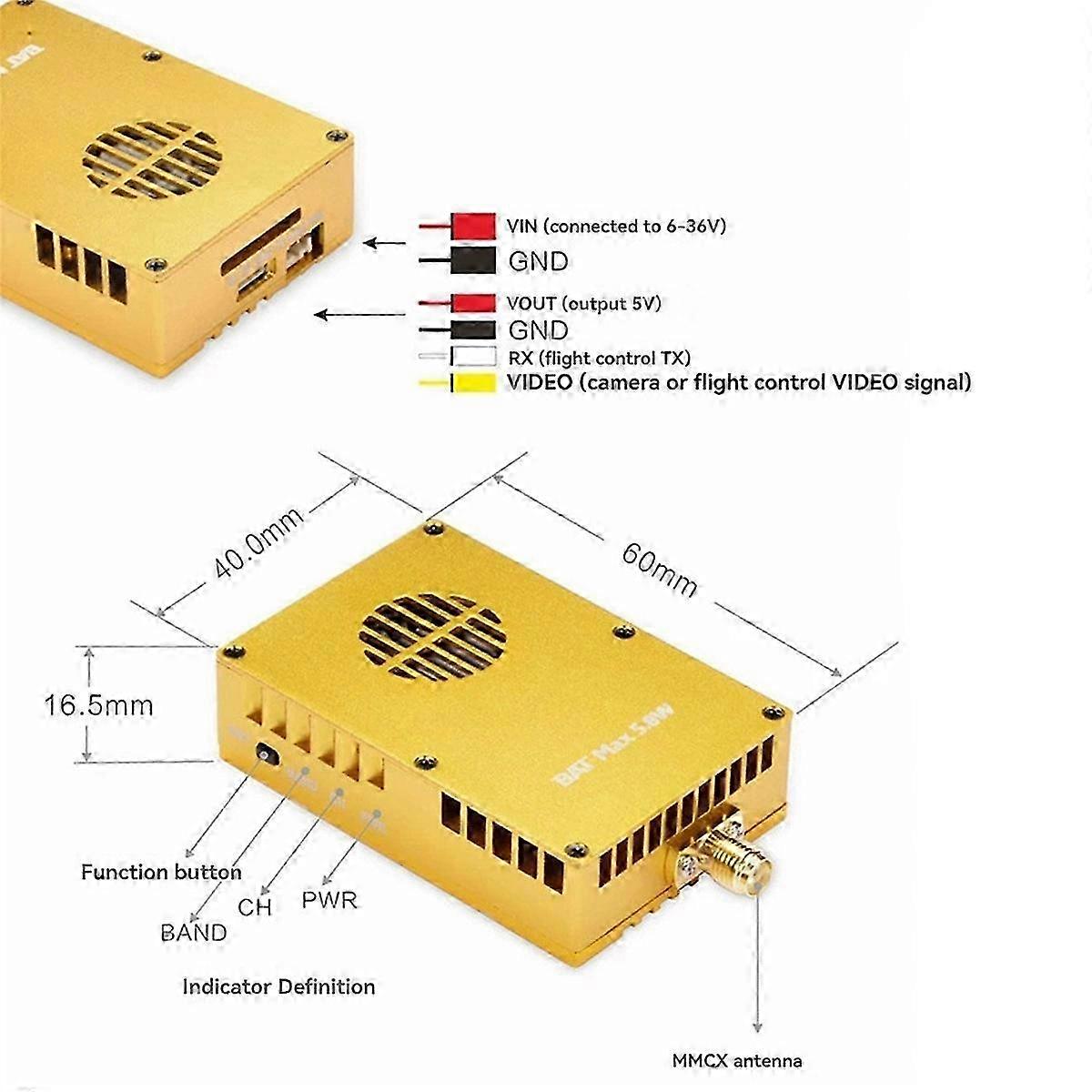 Vt5804 Bat-max 5.8g 5.8w Vtx 64ch Fpv Audio Video Transmitter